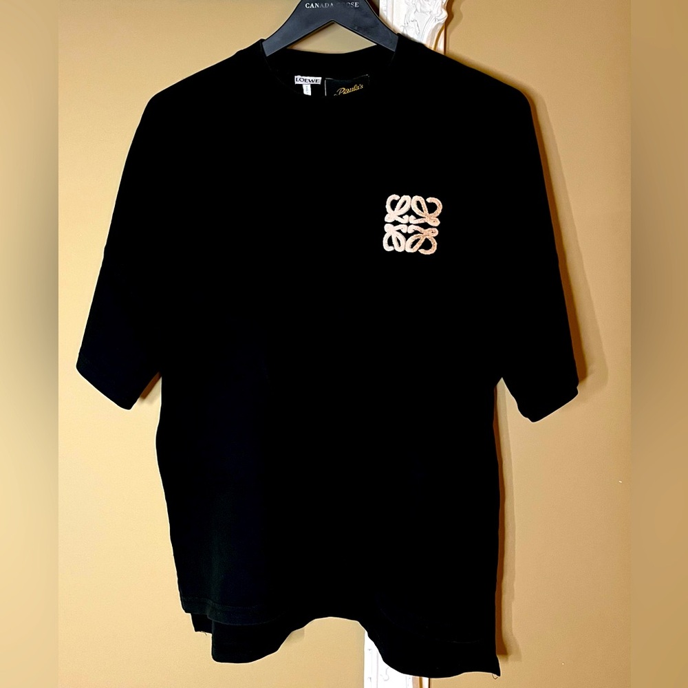 Loewe Black T-Shirt with White Logo
